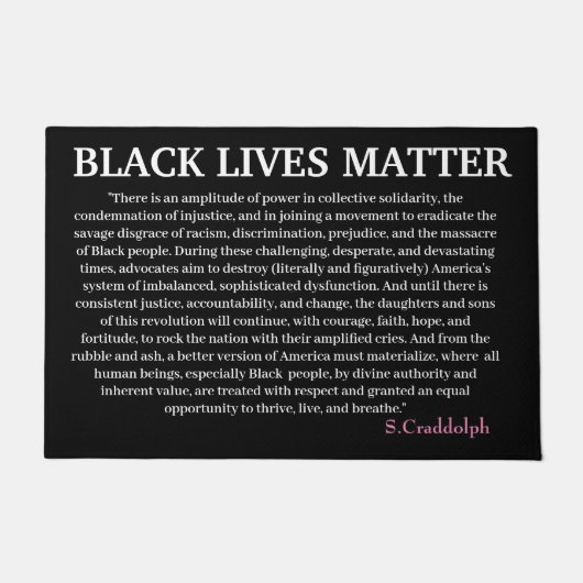 BLM Black Lives Matter doormat ドアマット (正面)