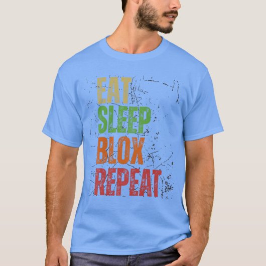 Blo Gamingee イート スリープ Blo リピート Robu 楽しい Tシャツ (正面)