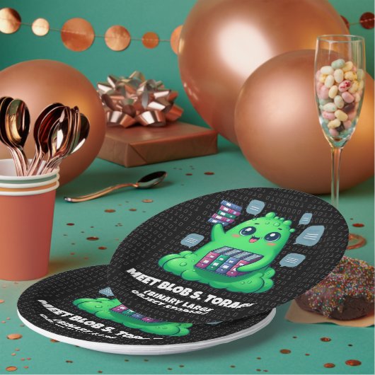 Blob S.おもしろいストレージ・バイナリのバックグラウンドを満たす ペーパープレート (複数)