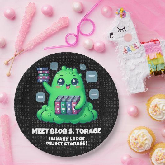 Blob S.おもしろいストレージ・バイナリのバックグラウンドを満たす ペーパープレート (パーティー)