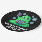 Blob S.おもしろいストレージ・バイナリのバックグラウンドを満たす ペーパープレート (アングル)