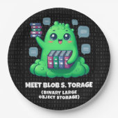 Blob S.おもしろいストレージ・バイナリのバックグラウンドを満たす ペーパープレート (正面)