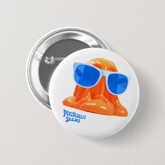 Blobbington Orange Button 缶バッジ (正面&裏面)