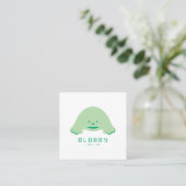 Blobby Character Logo | Fun Mascot with QR code スクエア名刺 (スタンド正面)