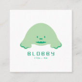 Blobby Character Logo | Fun Mascot with QR code スクエア名刺 (正面)