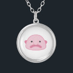 Blobfishのネックレス シルバープレートネックレス<br><div class="desc">blobfish、塊、魚、ピンク、かわいいかわいい、世界、最も醜い、動物、醜い子供、漫画、科学、生物学、Psychrolutesのmarcidus、海、海兵隊員、海</div>