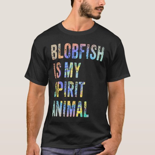 Blobfishは私の霊獣絞り染め Tシャツ (正面)