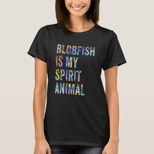 Blobfishは私の霊獣絞り染め Tシャツ (正面)