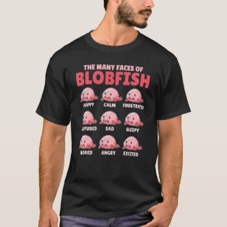 Blobfish説明Blobfishの多くの顔 Tシャツ