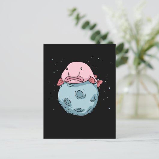 Blobfish Moon宇宙飛行士ギフトキッズBlobfish ポストカード (スタンド正面)