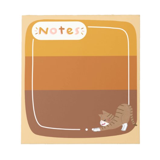 Bloc de notas diseño marrón con gatito ノートパッド (正面)