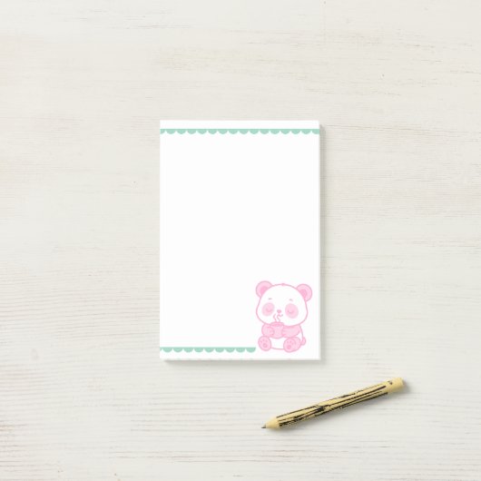 Bloc de Notas Notas Post-it® Panda Café ポストイット (デスク上)