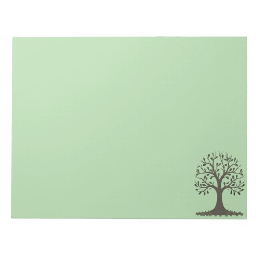 🌳 Bloc-Notes Arbre de Vie Vert Pâle et Papeterie ノートパッド (正面)