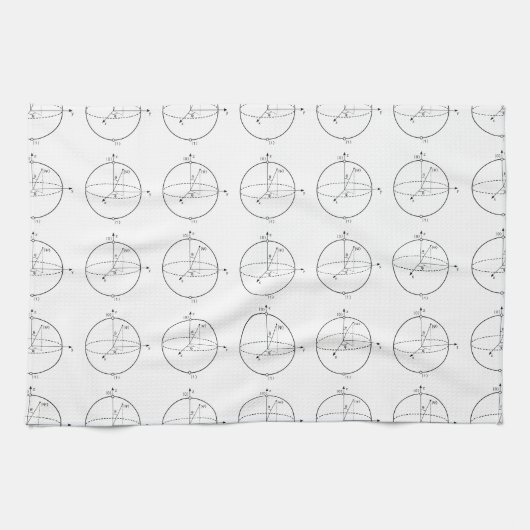 Bloch球| Quantumは(Qubitの)物理学/数学をかみました キッチンタオル (横)
