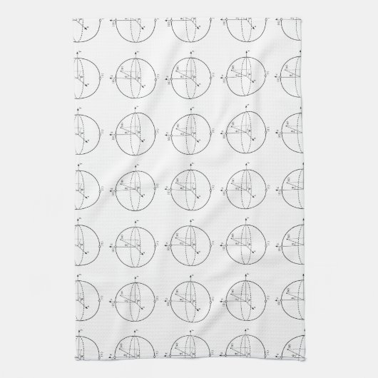 Bloch球| Quantumは(Qubitの)物理学/数学をかみました キッチンタオル (縦)