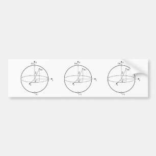 Bloch球 Quantumは(Qubitの)物理学/数学をかみました バンパーステッカー