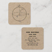 Bloch Sphere | Quantum Bit (Qubit) Physics / Math スクエア名刺 (正面/裏面)