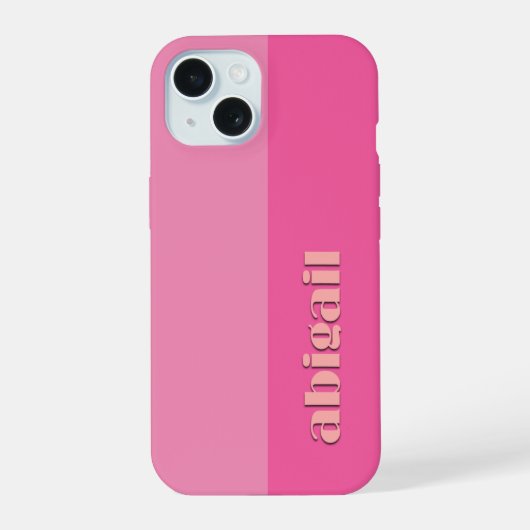 Block Colours With Personalization iPhone 15ケース (裏面)