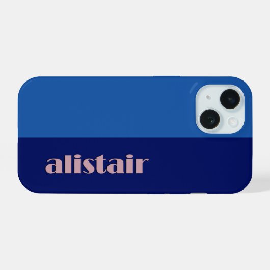 Block Colours With Personalization iPhone 15ケース (裏面横)