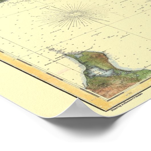 Block Island, Buzzard Bay, Nantucket and Martha’s ポスター (角)