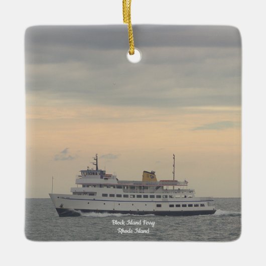 Block Island Ferry Rhode Island Ornament  セラミックオーナメント (正面)