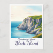 Block Island, Rhode Island – Island Cliffs ポストカード (正面)