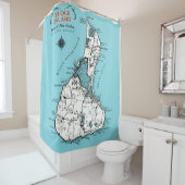 Block Island RI  Map Shower Curtain シャワーカーテン (インサイチュ)