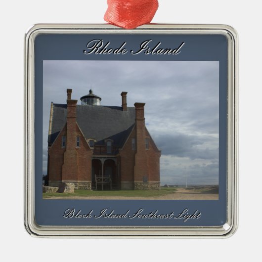 Block Island Southeast Light Ornament メタルオーナメント (正面)