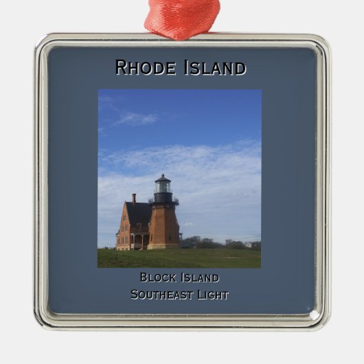 Block Island Southeast Light Ornament メタルオーナメント (正面)