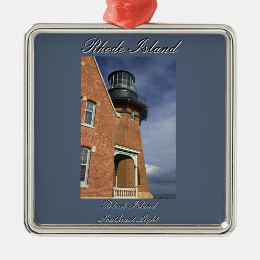 Block Island Southeast Light Ornament メタルオーナメント (正面)