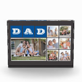 Block Photo Collageパパ |灰色の青いフォトブロック フォトブロック (正面)