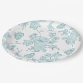 Block Print Aqua Paper Plates ペーパープレート (アングル)