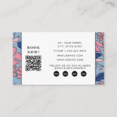 Block Print Floral Salon Hair Stylist Makeup 名刺 (裏面)