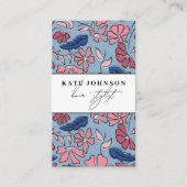 Block Print Floral Salon Hair Stylist Makeup 名刺 (正面)