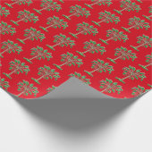 Block Print Palmetto Christmas Wrapping Paper ラッピングペーパー (角)