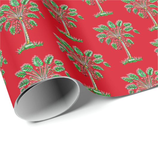Block Print Palmetto Christmas Wrapping Paper ラッピングペーパー (ロールコーナー)