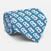 Block retro graphic letter B monogram pattern tie ネクタイ (ロール)