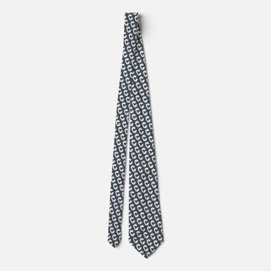 Block retro graphic letter C monogram pattern tie ネクタイ (裏面)