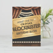 Blockbuster映画をテーマにした誕生日デザイン 招待状 (スタンド正面)