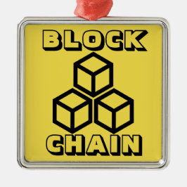 Blockchainのブロック・チェーンの暗号のクリスマスのオーナメント メタルオーナメント