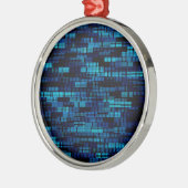 Blockchainの技術ブロック・チェーンの メタルオーナメント (左)