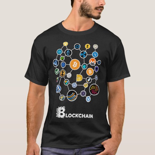 Blockchain Crypto - Cryptocurrencyシャツフード付きスウェットシャツ Tシャツ (正面)