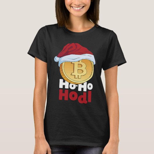 Blockchain Ho HoHodl Xmas Bitcoin Cryptocurrency B Tシャツ (正面)