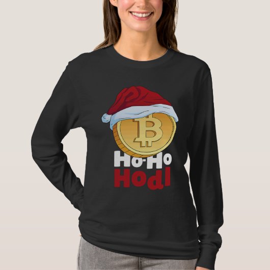 Blockchain Ho HoHodl Xmas Bitcoin Cryptocurrency B Tシャツ (正面)
