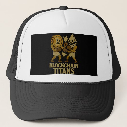 Blockchain Titans™ BTC vs ETH 暗号通貨バトル キャップ (正面)