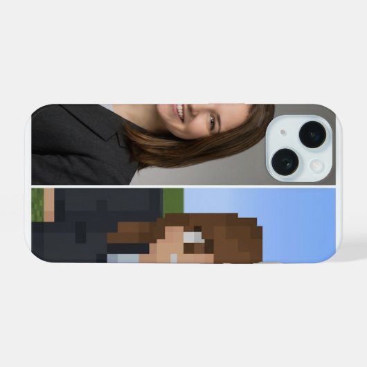 BlockPix Minecraft Character Phone Case iPhone 15ケース (裏面横)