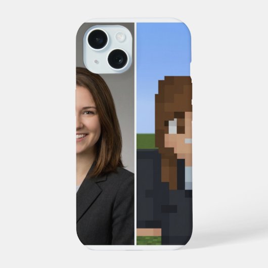 BlockPix Minecraft Character Phone Case iPhone 15ケース (裏面)
