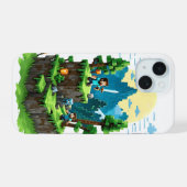 BlockQuest Adventures – ピクセルアートiPhone 15ケース iPhone 15ケース (裏面横)