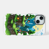 BlockQuest Adventures – ピクセルアートiPhone 15ケース iPhone 15ケース (裏面横)