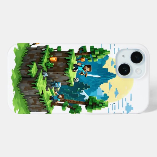 BlockQuest Adventures - Pixel Art iPhone 15ケース Case-Mate iPhoneケース (裏面 (横))